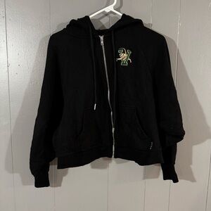 Women’s Size S Vermont Catamounts Black Full Zip Hoodie Hype & Vice Embroidered